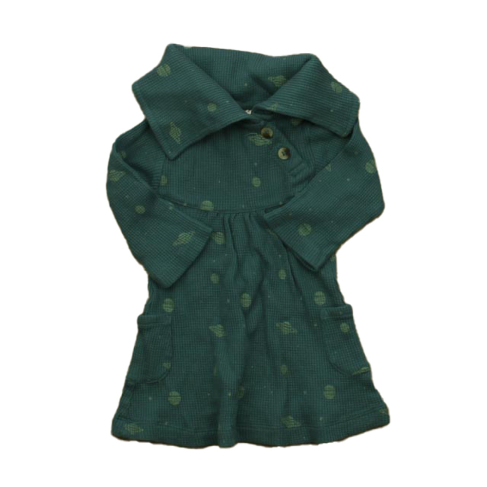Kate Quinn Organics Girls Green Planets Dress size: 6-12 Months